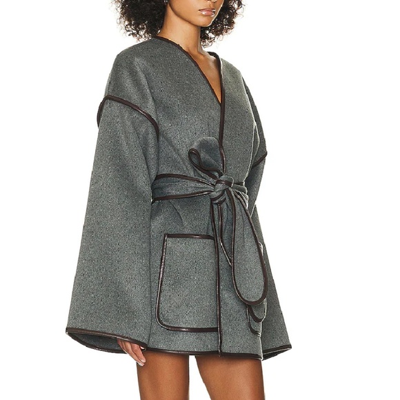 BEST Helsa Revolve Wool Blend Blanket Coat - Grey Casual Quiet Lux - Picture 5 of 9